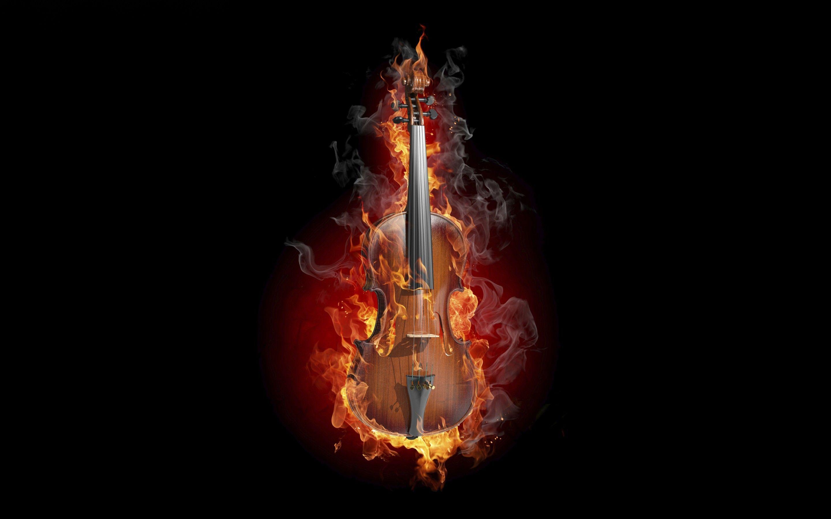 2880x1800 Violin Fire Black. Violin, Retina wallpaper, Wallpaper background