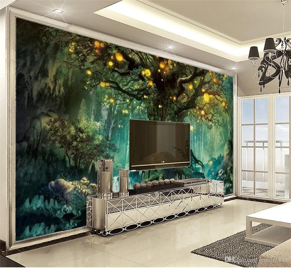 1024x943 3D Wall Paper Dream Forest Mysterious Big Tree 3D Landscape