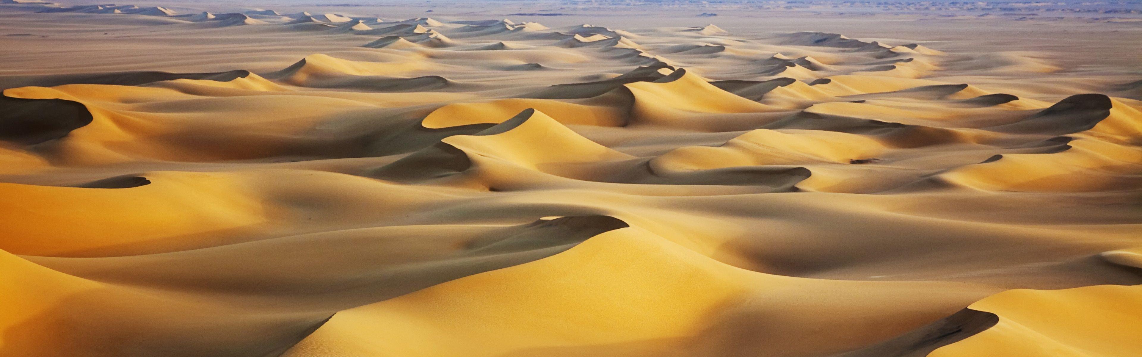 3840x1200 Sand Dunes Sunrise White Desert Egypt Wallpaper in jpg format