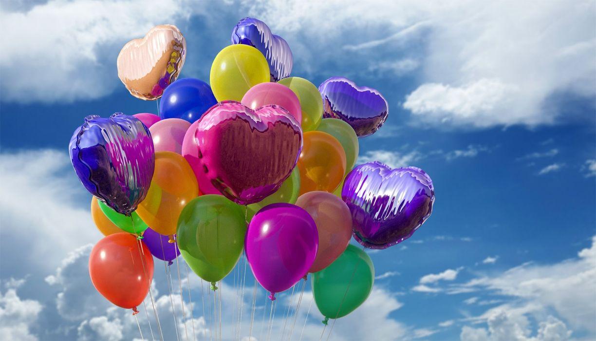 Hình nền trái tim 1224x700 Balls Balloon Balloon Cao su nhựa Fly Helium