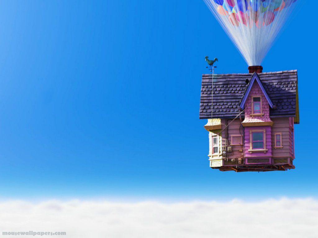 1024x768 Disney Wallpaper Up Carls House Closer With Balloons Normal