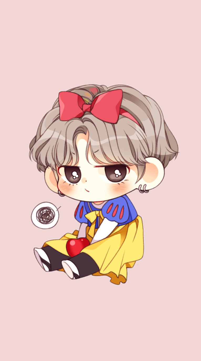765x1368 BTS V Cartoon iPhone Wallpaper