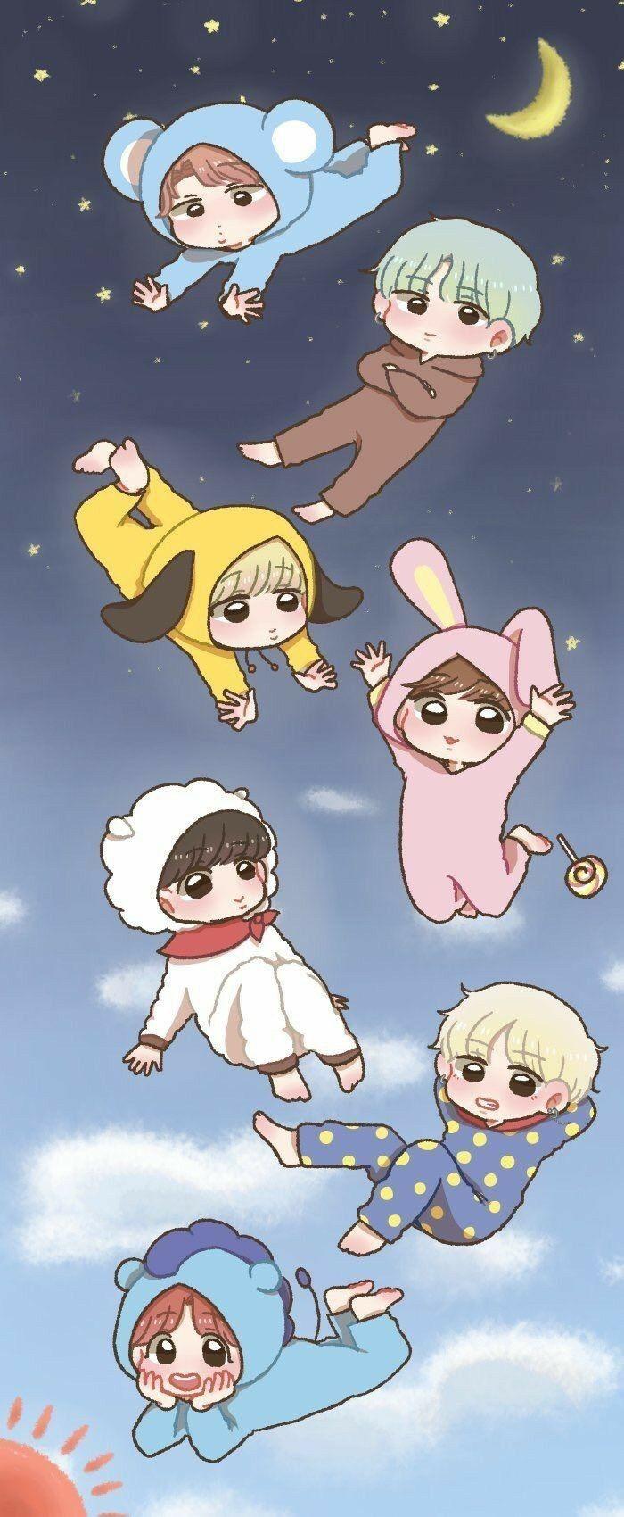 700x1700 Bts Chibi Wallpaper