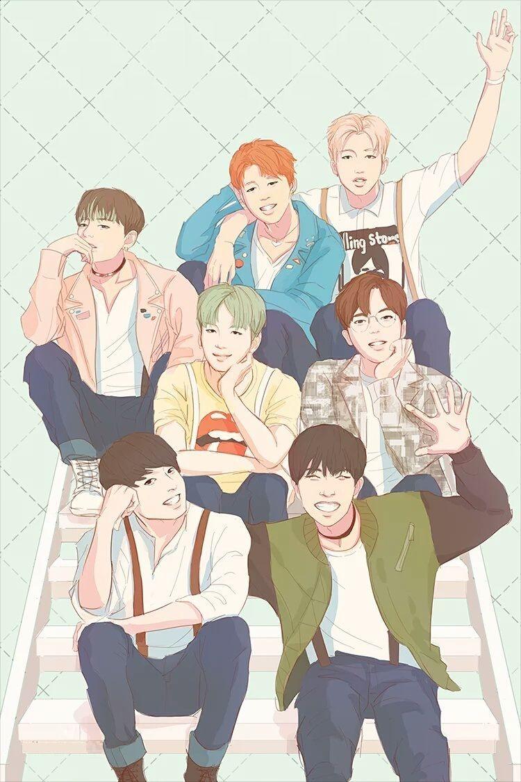 750x1125 Artwork Bts V Anime Wallpaper