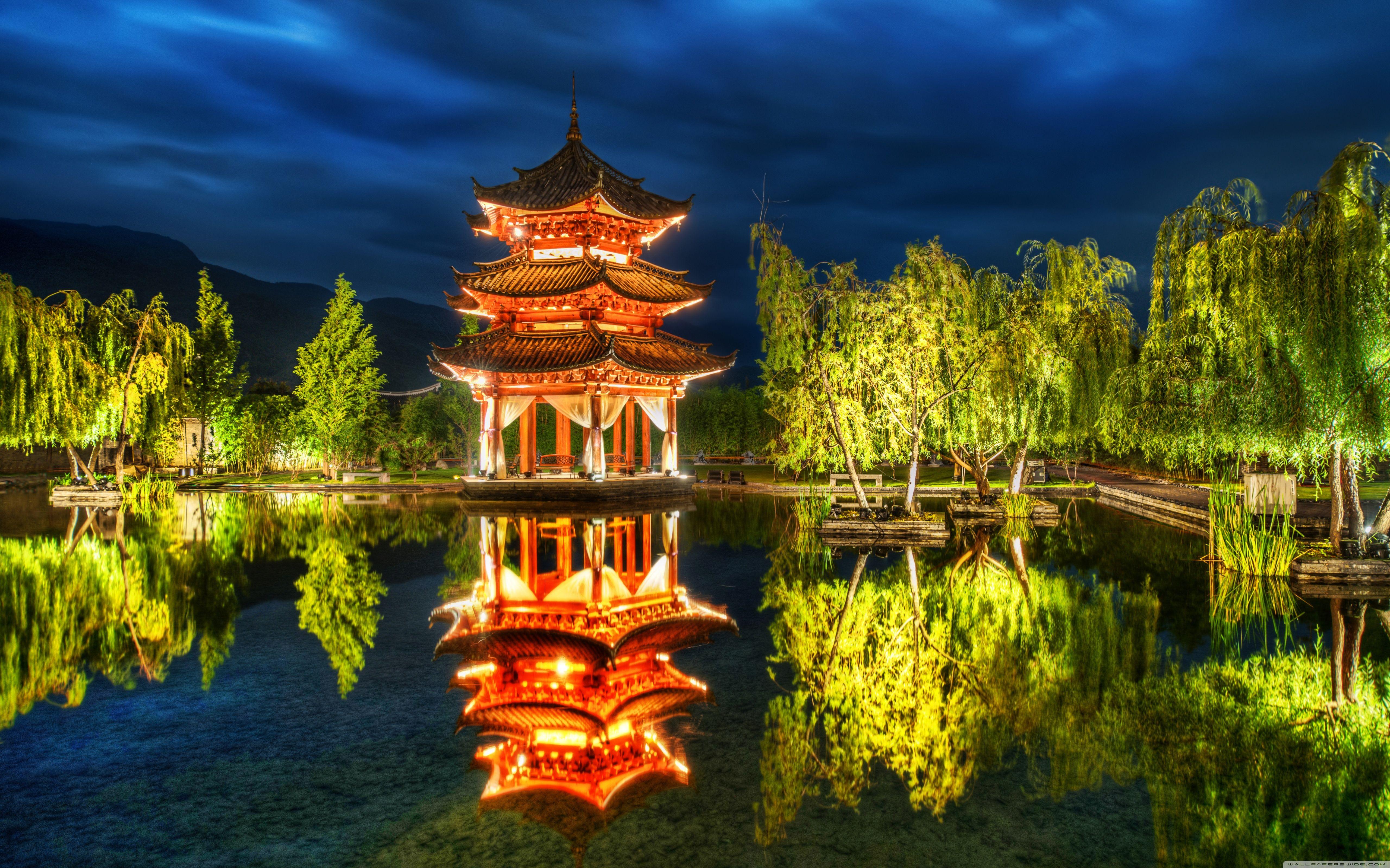 5120x3200 Chinese Pagoda ❤ 4K HD Desktop Wallpaper for 4K Ultra HD TV • Dual