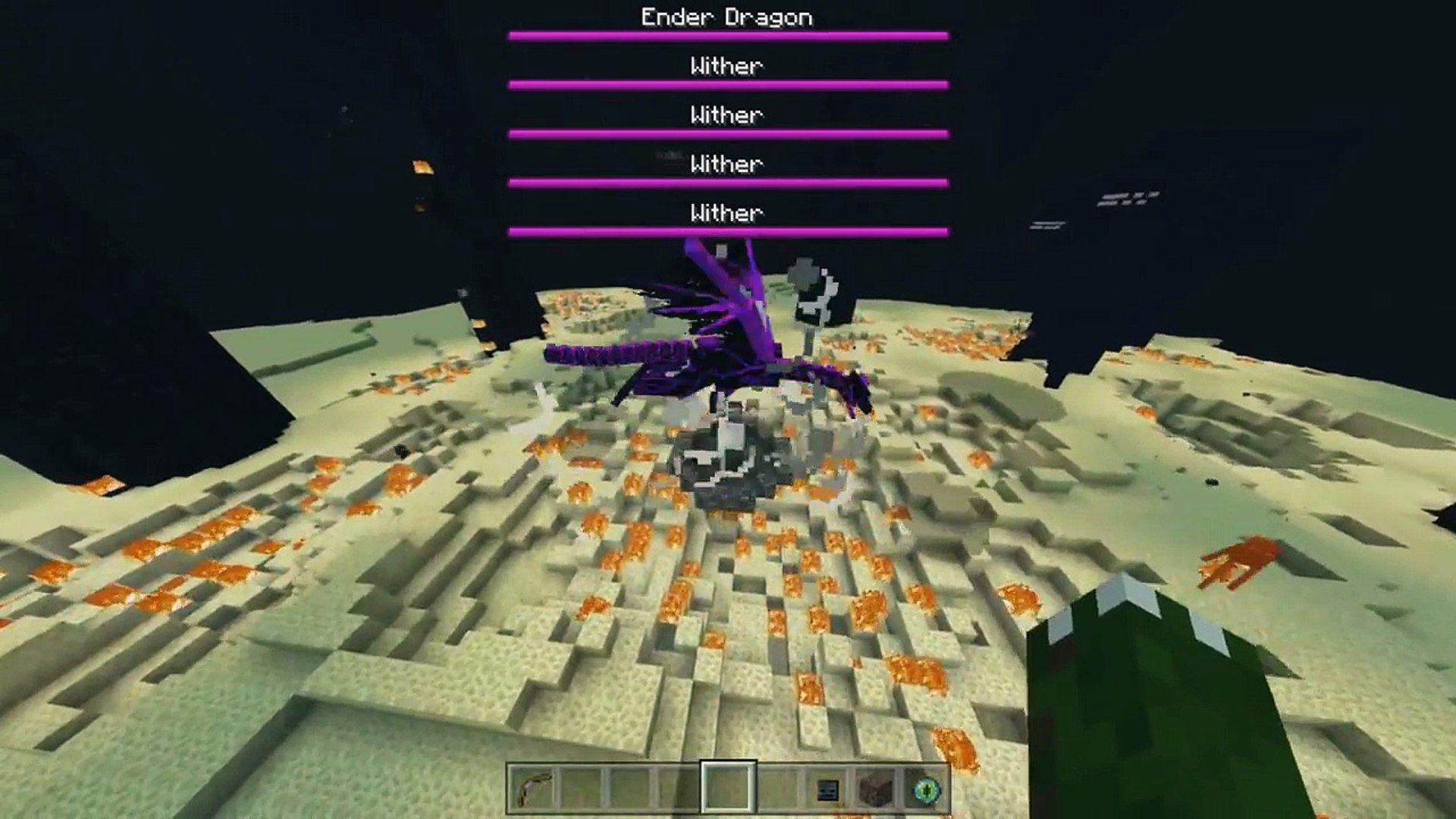 1920x1080 Wither Storms Vs Ultimate Ender Dragon in the End Minecraft PE