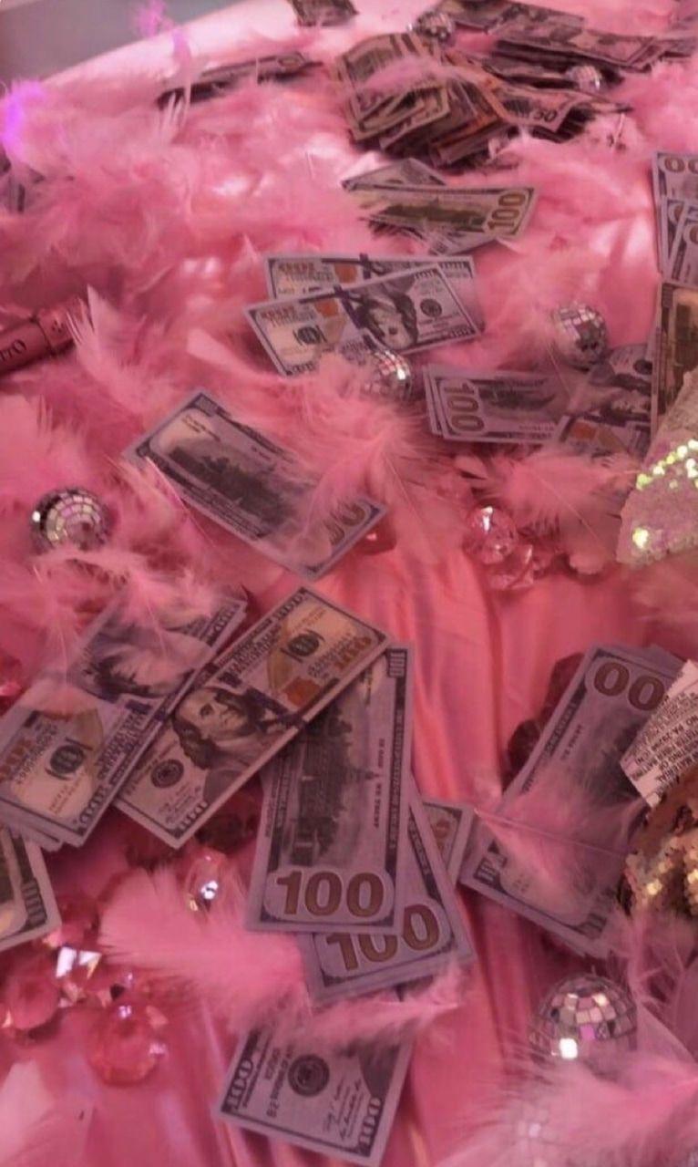 glitter pink money background