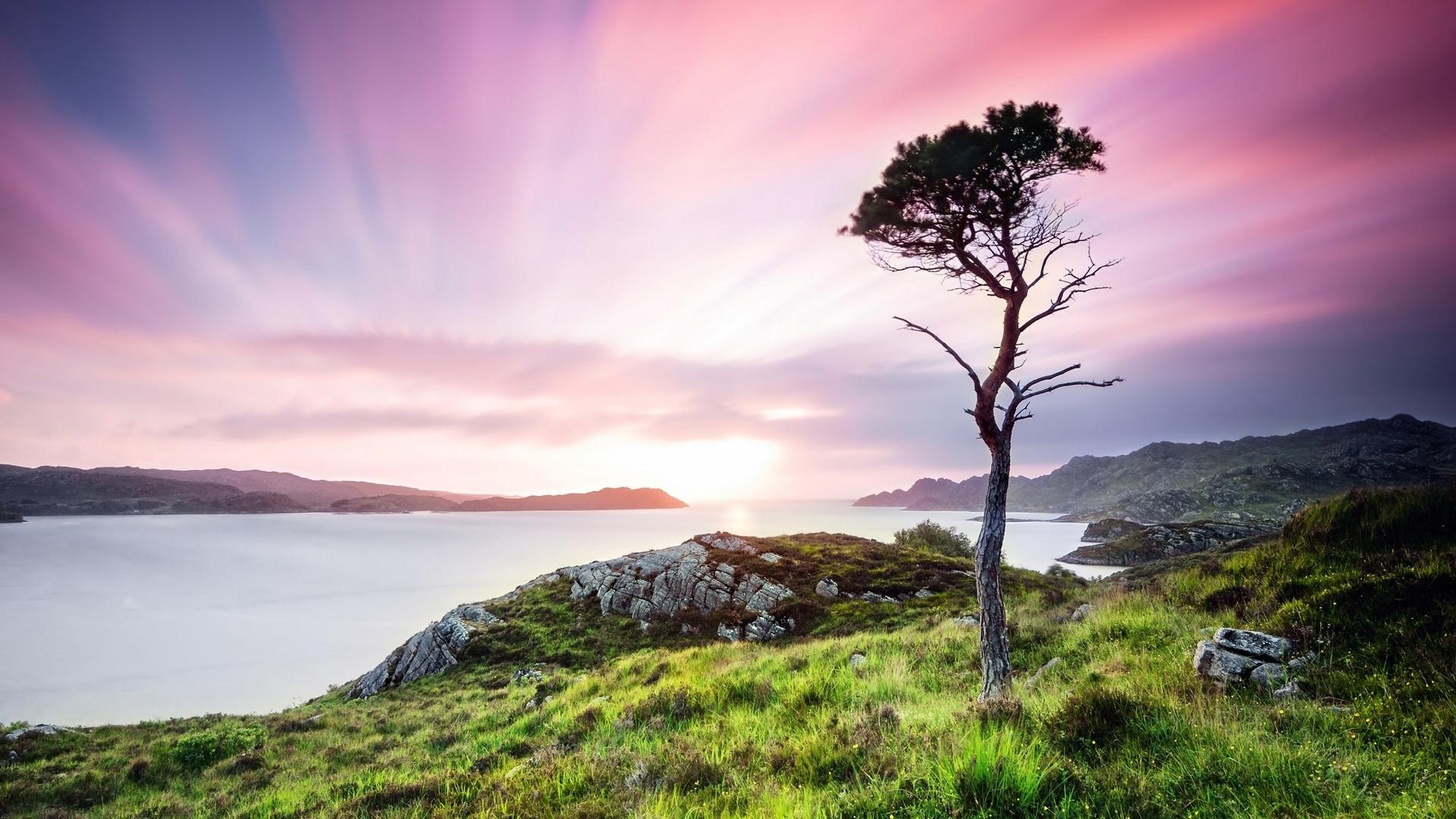 1920x1080 United Kingdom Scotland Twilight Landscape Wallpaper