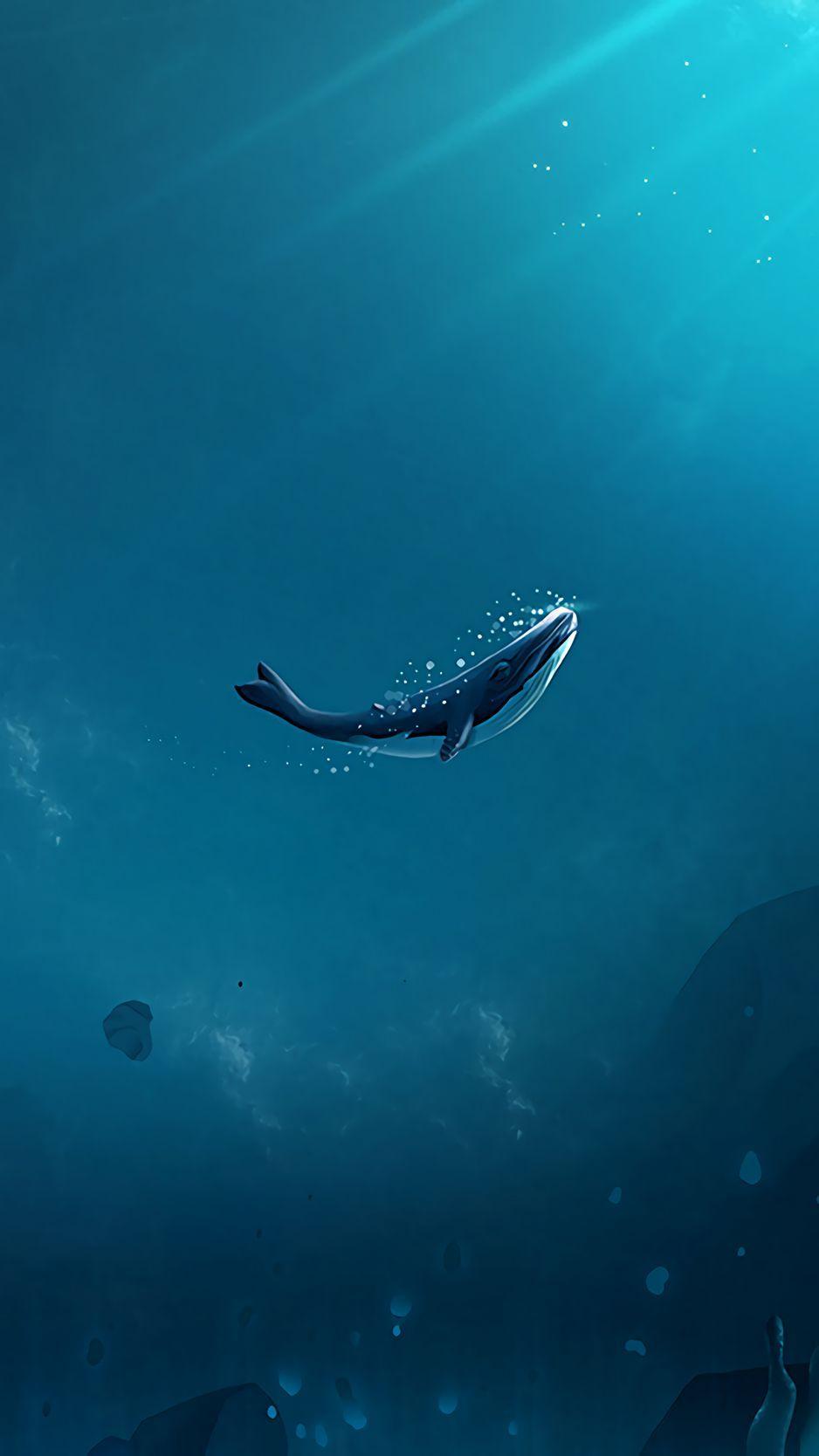 938x1668 Download wallpaper 938x1668 whale, ocean, underwater world, air