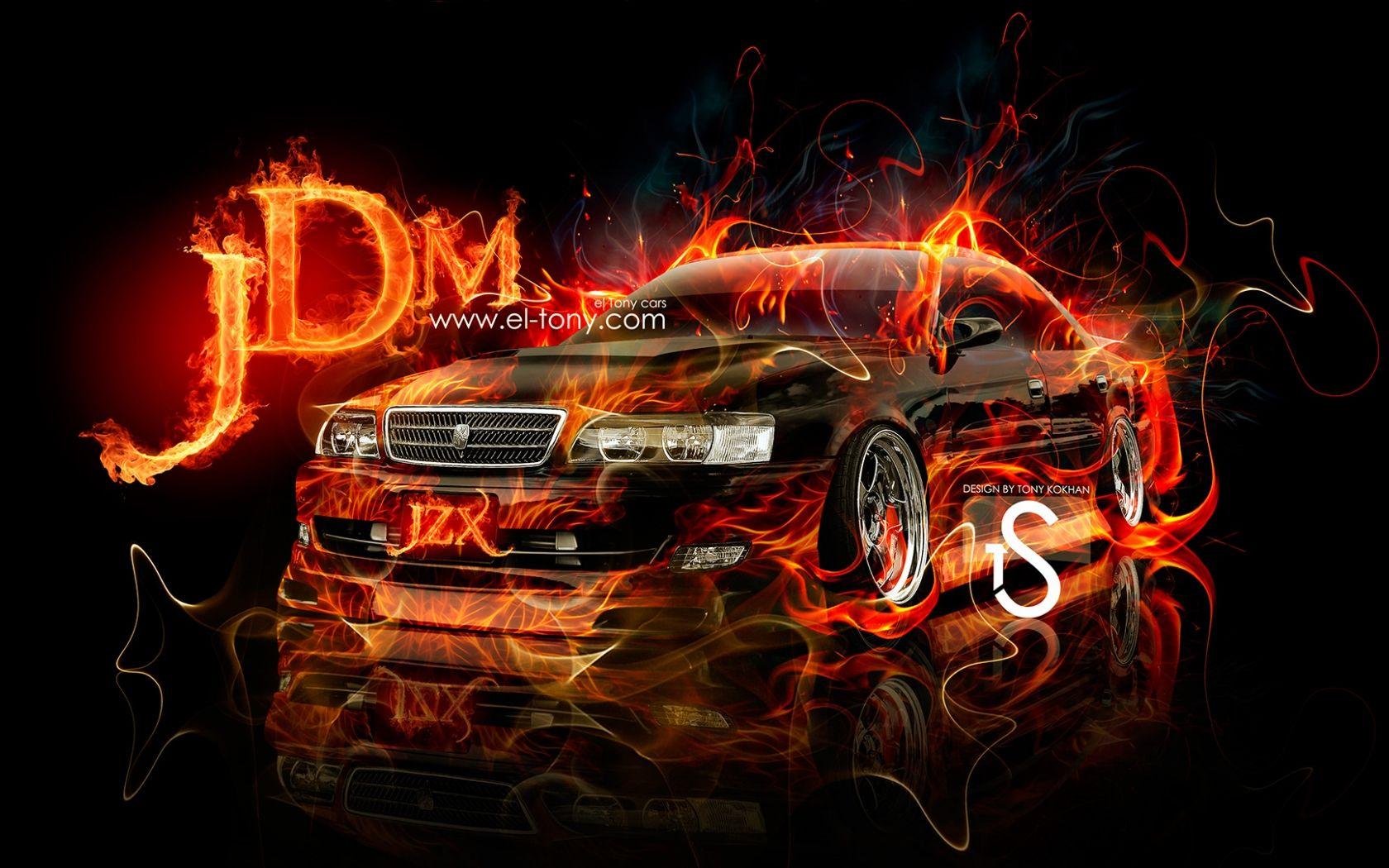 1680x1050 Free download Toyota Chaser JZX100 JDM Fire Car 2013 Front HD
