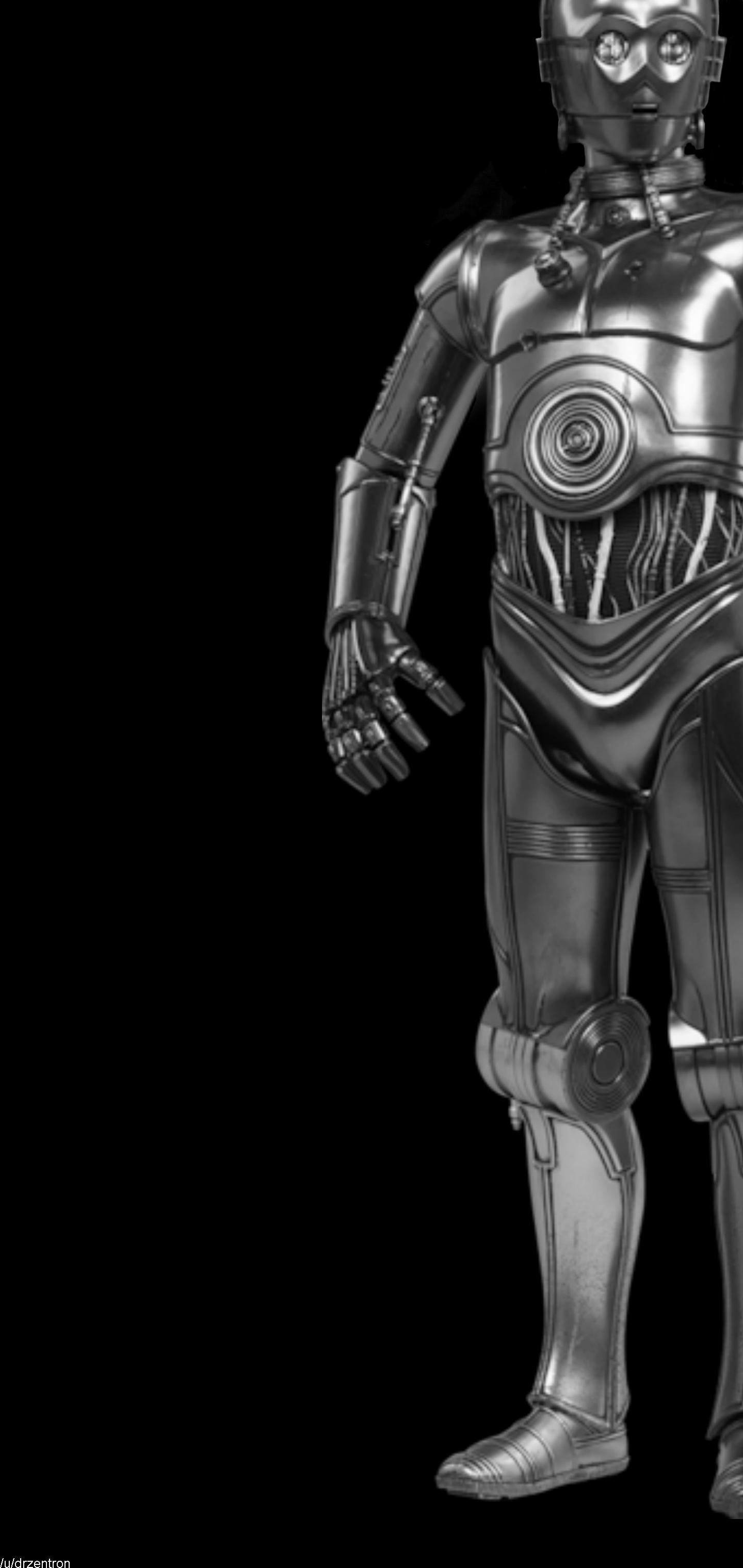 1440x3040 C3PO grayscale (S10 plus) wallpaper