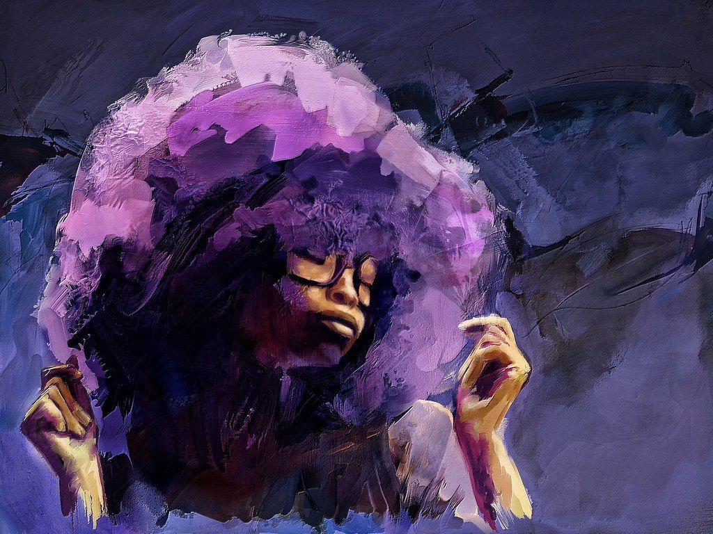 1024x768 erykah Badu. Digital painting see the painting in process o