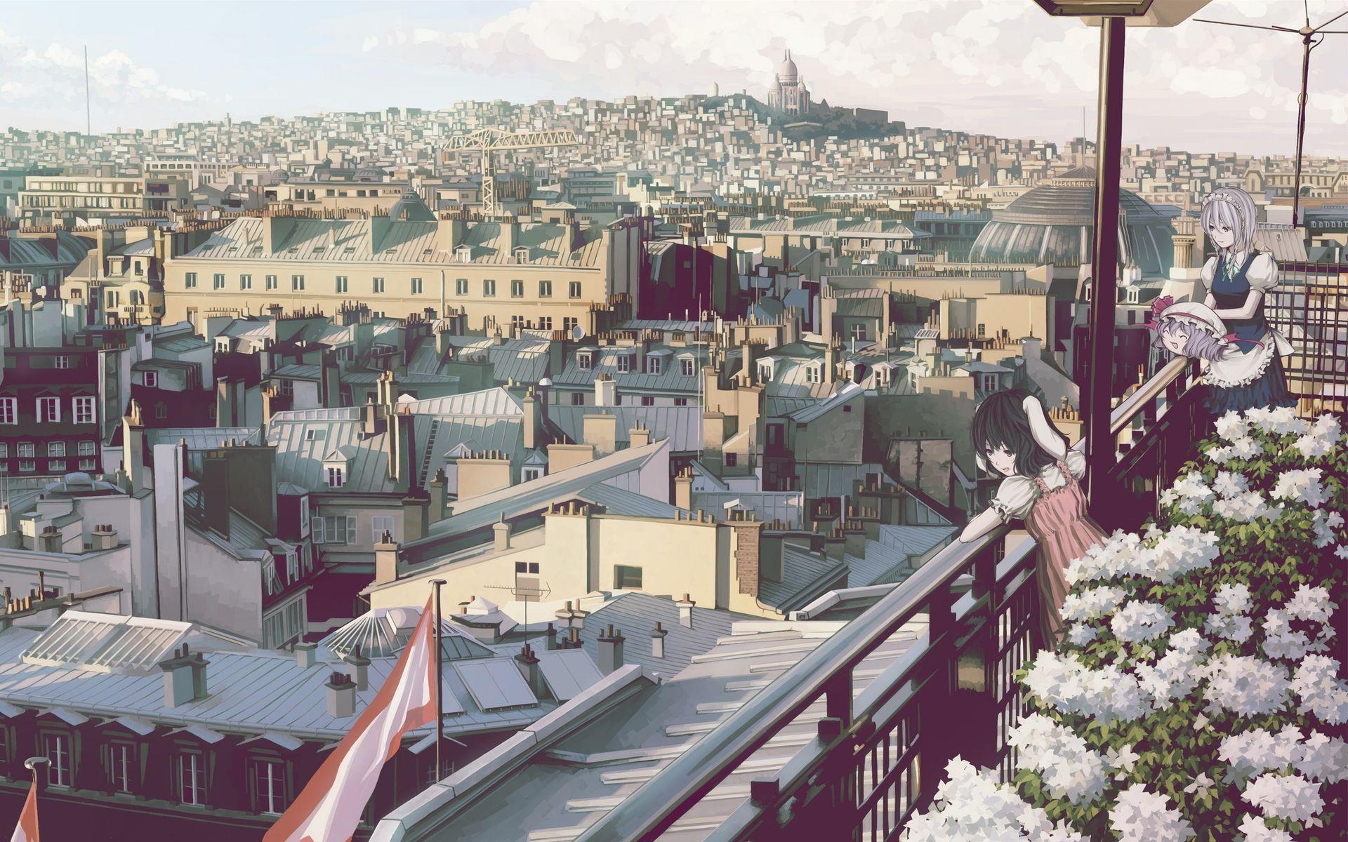 1920x1200 Wonderful HD Anime City Wallpaper