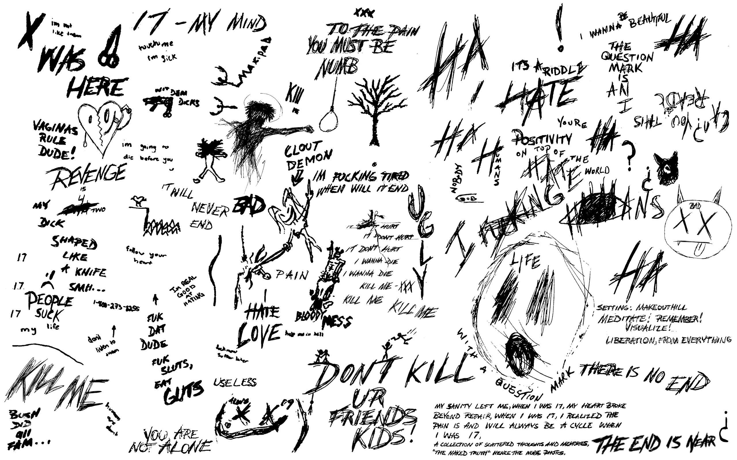 2560x1600 Free download Made this XXXTentacion wallpaper out if his drawings
