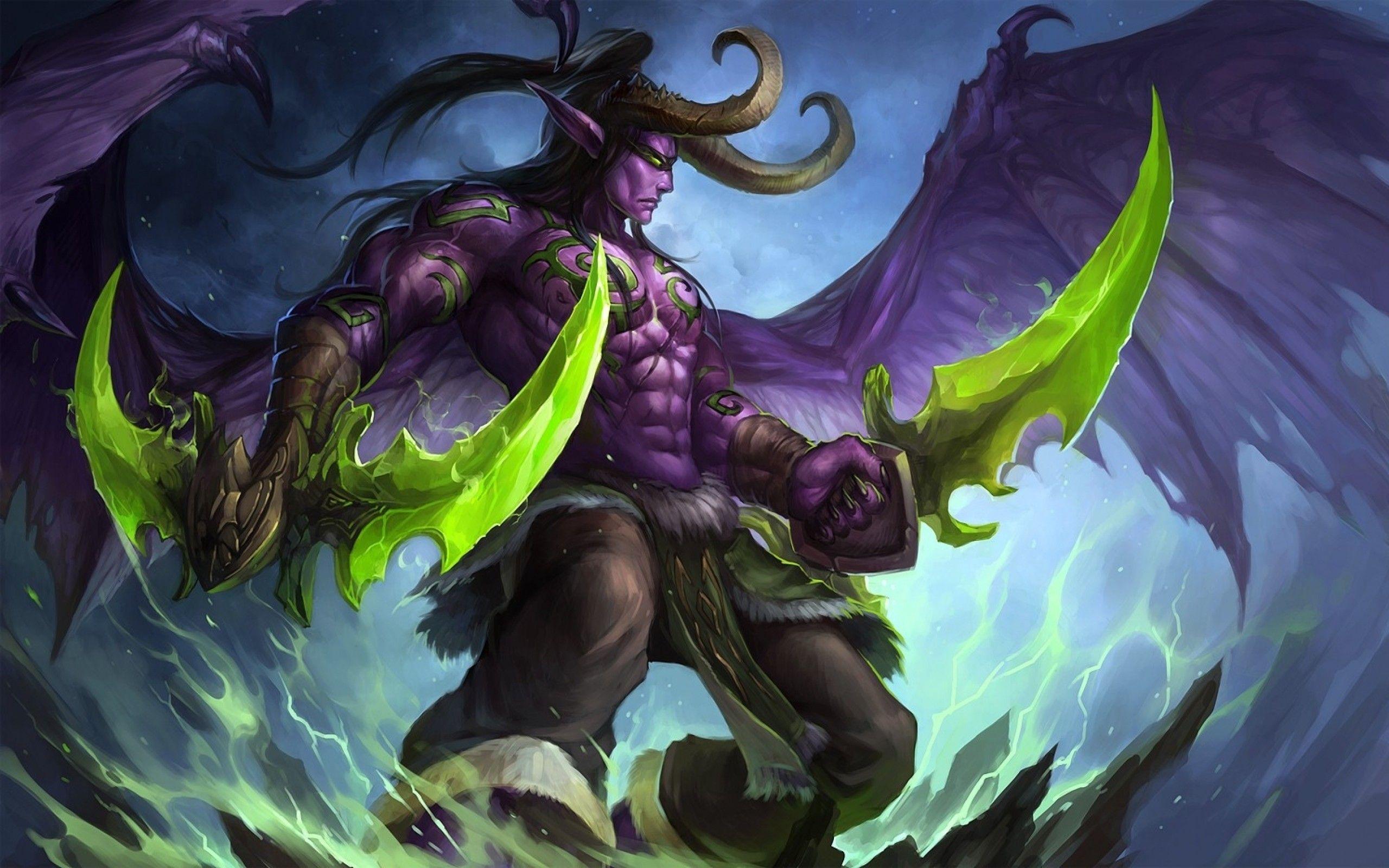 2560x1600 World Of Warcraft Illidan Stormrage Art HD Laptop