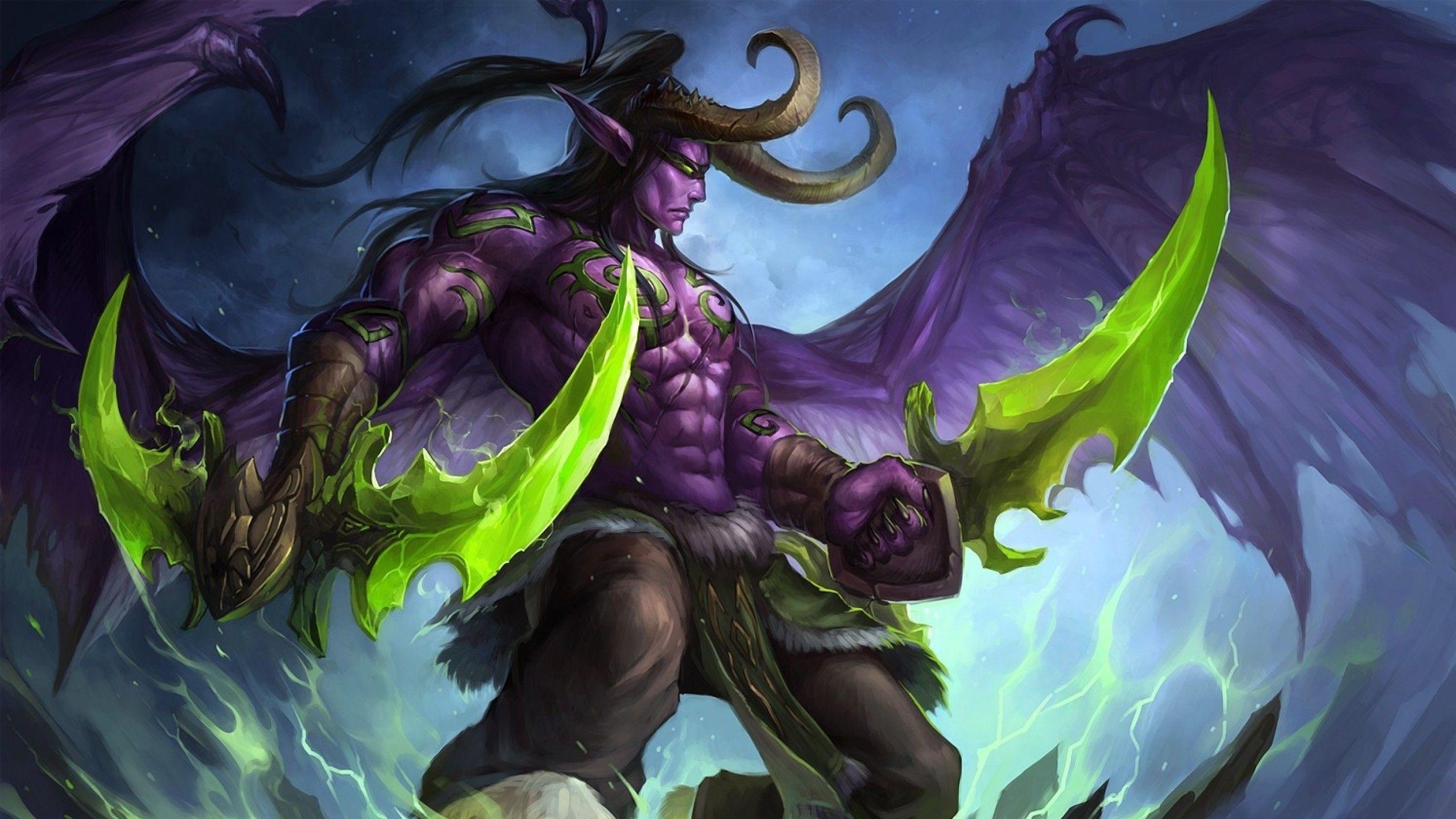 2560x1440 World Of Warcraft Illidan Stormrage Art 1440P Resolution