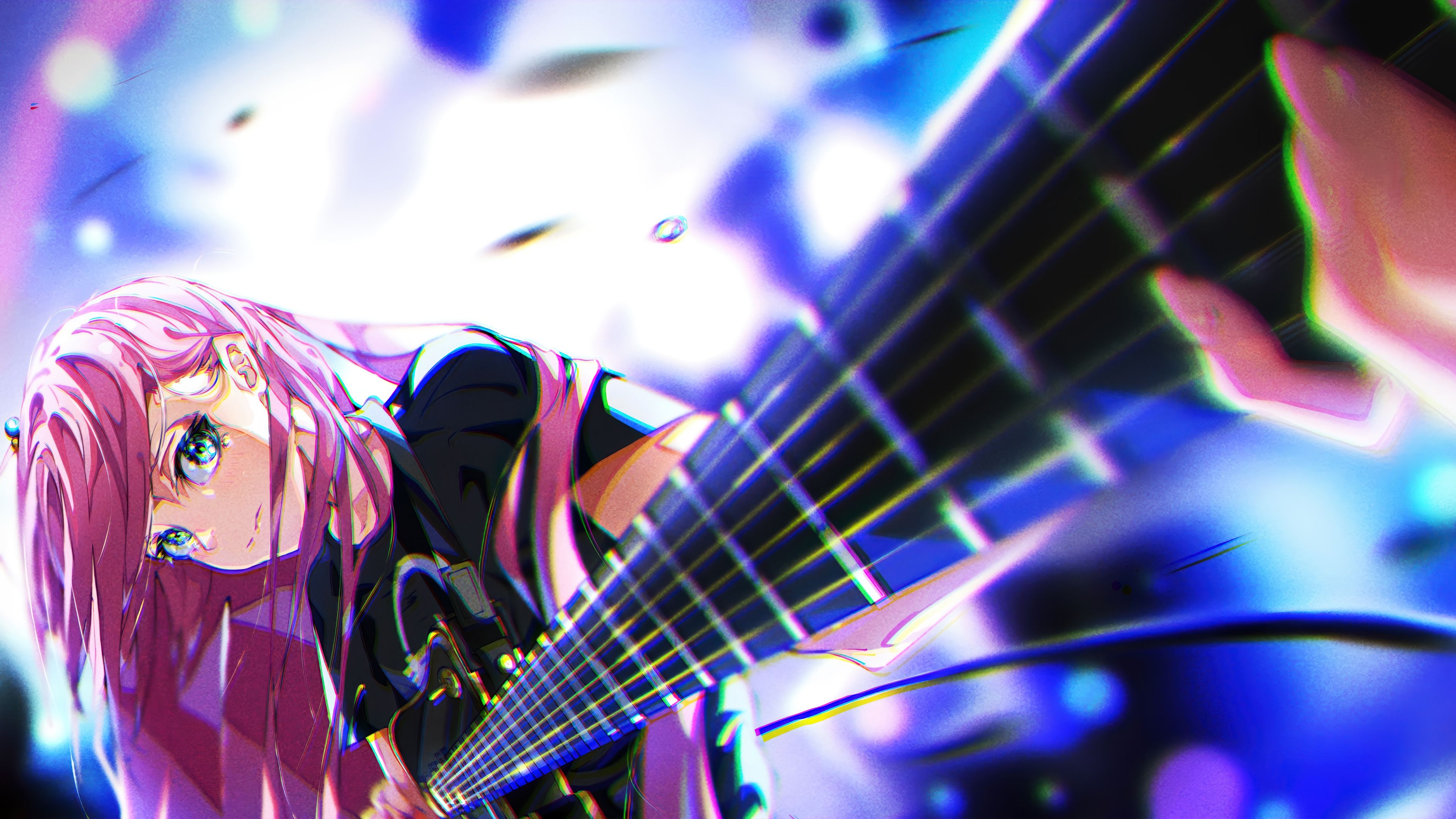 3840x2160 Hitori Guitar Play Bocchi the Rock! Wallpaper 4K HD PC