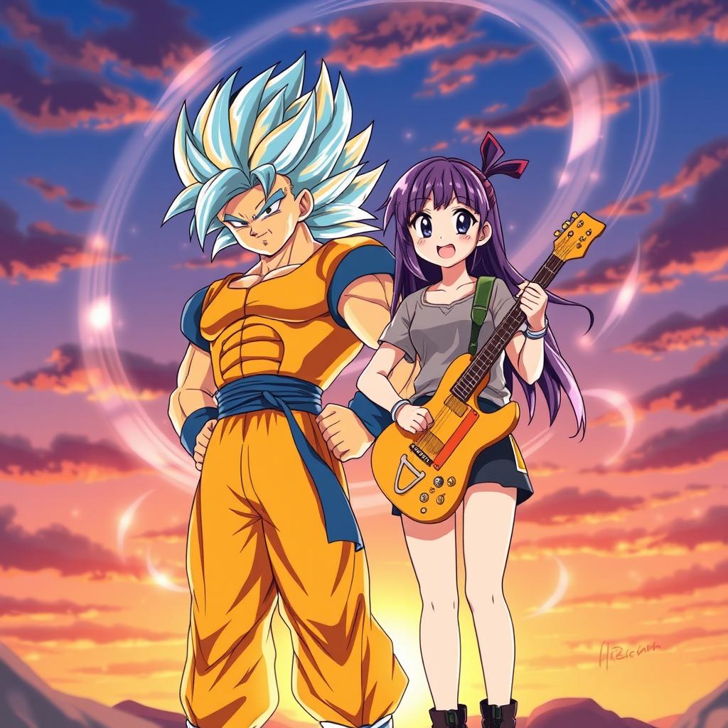 1024x1024 Epic Fusion: Gogeta Meets Hitori Gotoh