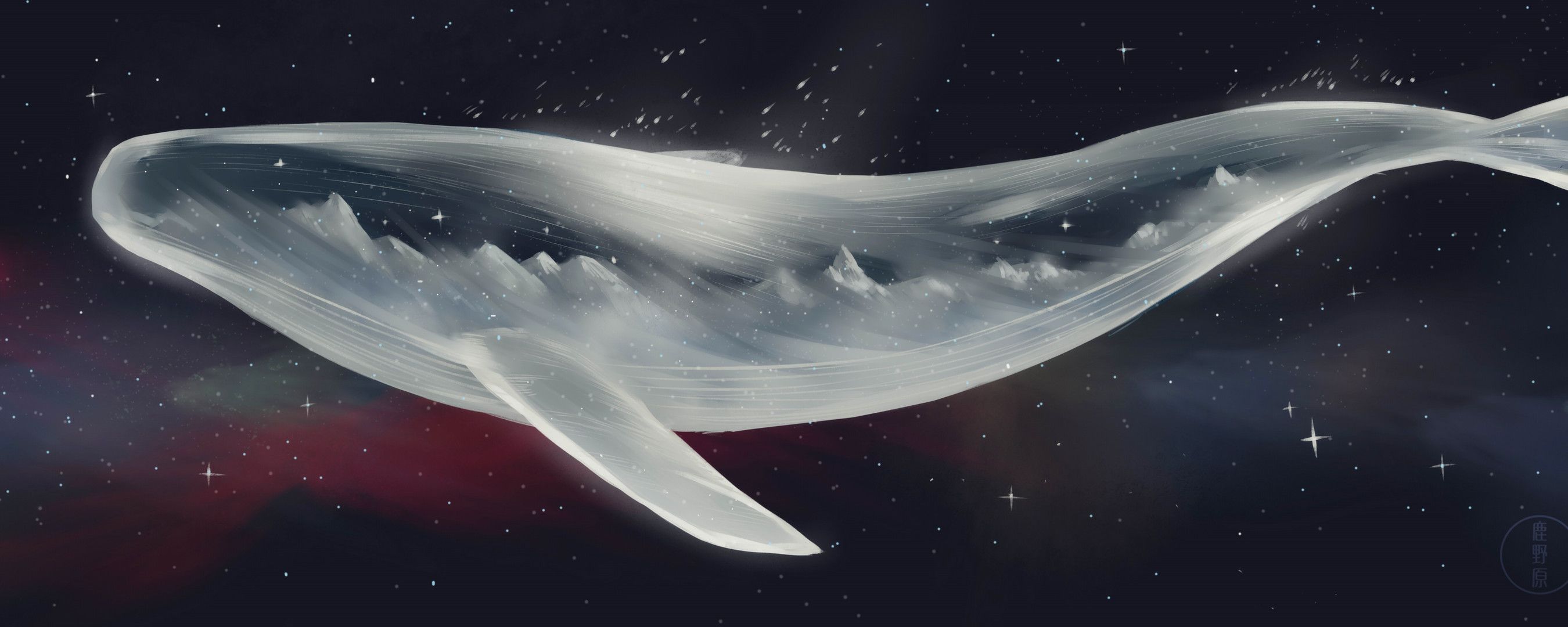 2700x1080 Starbound Fantasy Whale HD Wallpaper by 鹿野_KanoMx1080