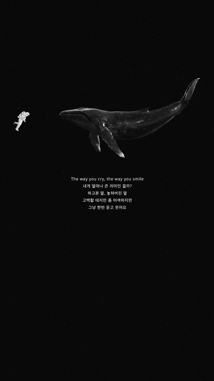 720x1280 EXO 우주고래 글귀 배경화면 (아이폰, 갤럭시) +싱포유가사추가 - 욕망분출 - ＊여성시대＊ 차분한 20대들의 알흠다운 공간