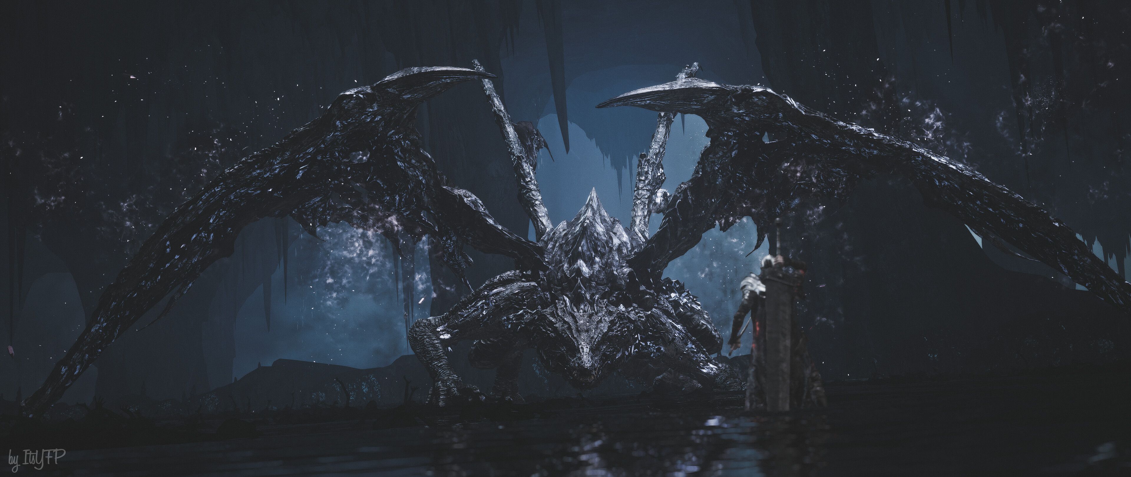 3840x1620 Download Dragon Video Game Dark Souls III Darkeater Midir HD Wallpaper