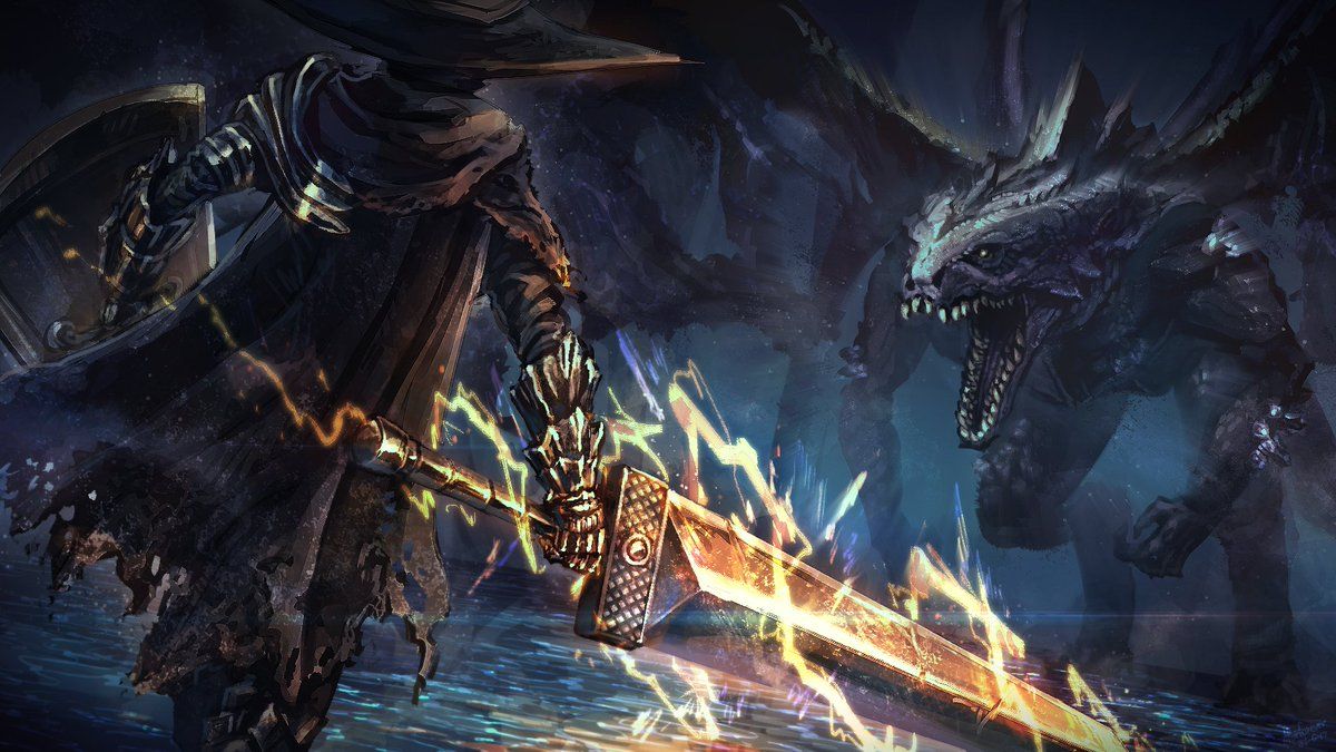 1200x675 DrawYourGameChallenge #DarkSouls3 I guess it's done now! Darkeater Midir Fight! *died after this scene for more than 10 times.*