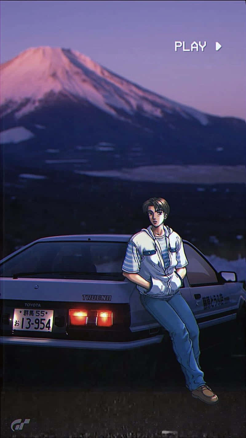 800x1424 Download Takumi Fujiwara AE86 JDM Anime Wallpaper