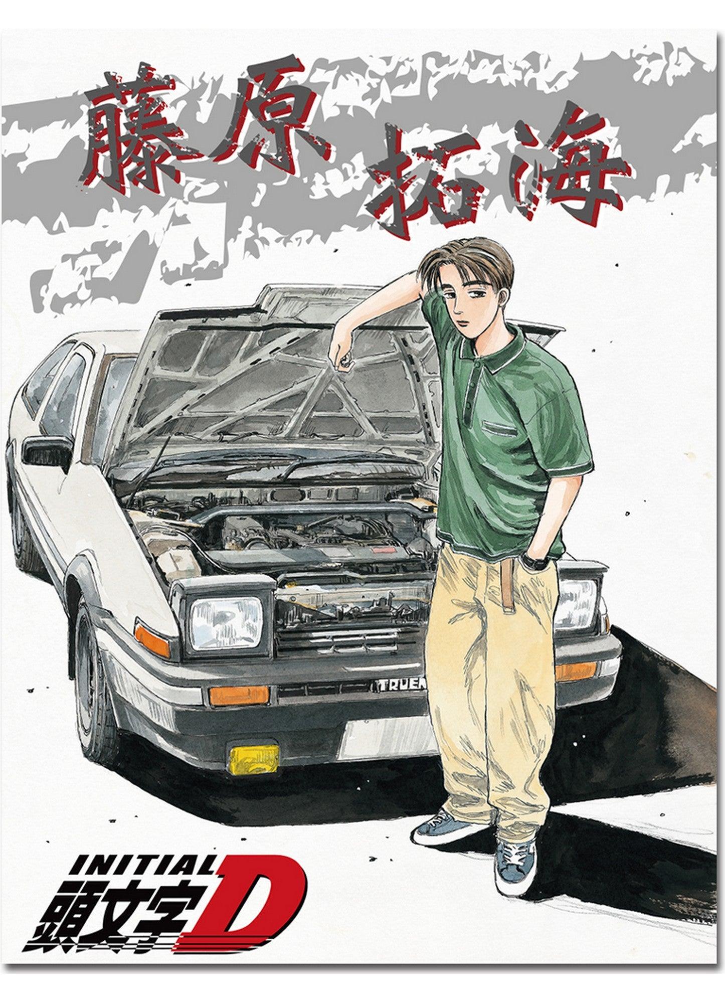 1446x2000 Initial D Takumi w/ AE86 Art Throw Blanket 46W x 60H
