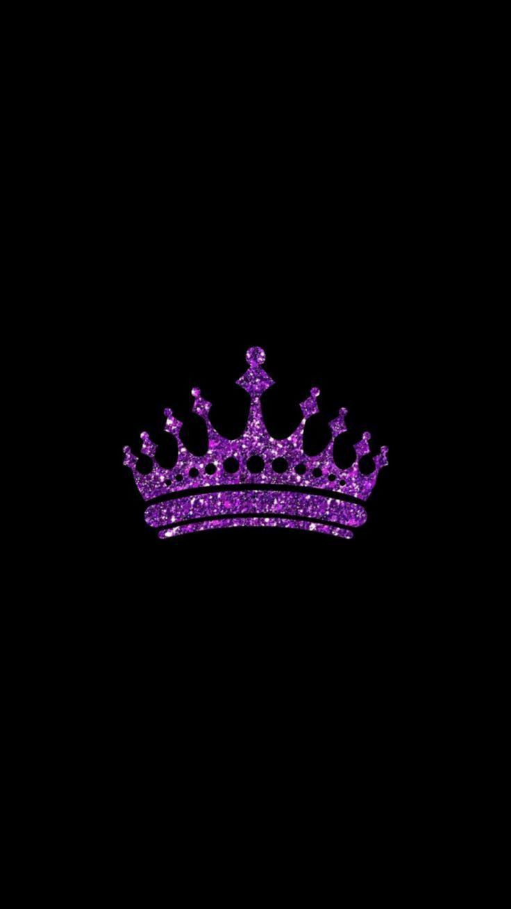 736x1308 Purple Crown on Black Background Wallpaper. Como criar um banner, Decorações cowgirl, Fotos de coração