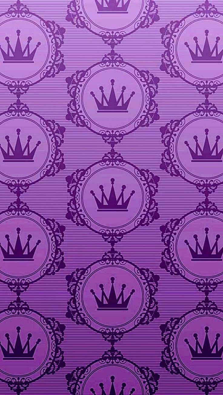 736x1306 Queens Wallpaper with Crowns. Crown pattern phone background, Diy royal themed decor, Purple crown pattern