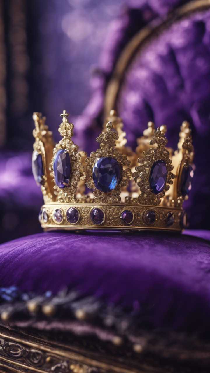720x1280 A queen's exquisite sapphire crown on a royal purple velvet pillow. Wallpaper [d728a58e3467470aa0af]