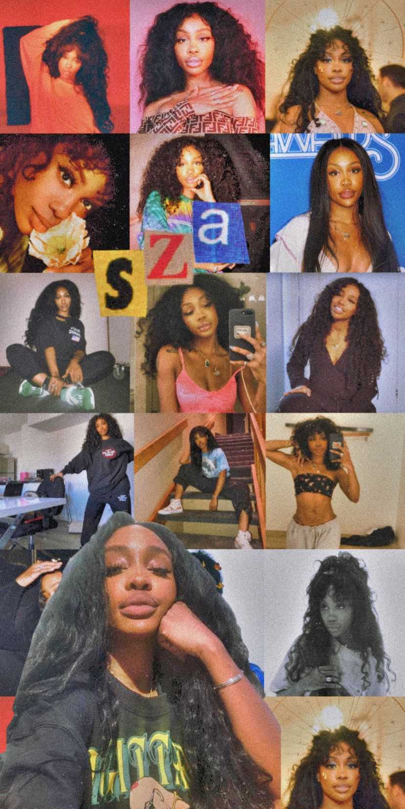 828x1654 SZA Collage Wallpaper