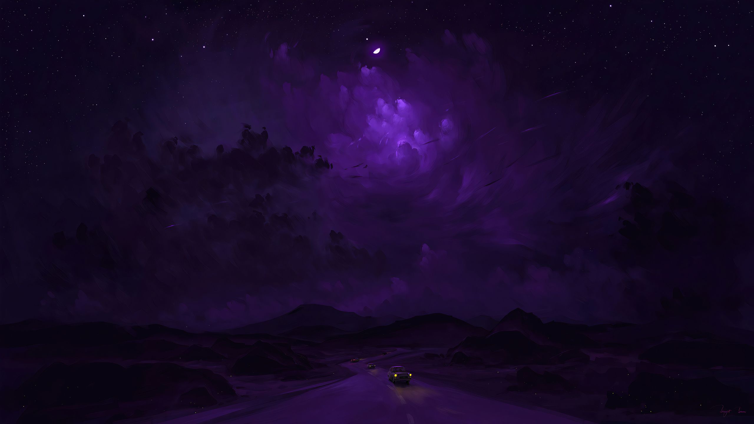 2560x1440 Purple Night Ride 4k 1440P Resolution , HD 4k Wallpaper, Image, Background, Photos and Picture