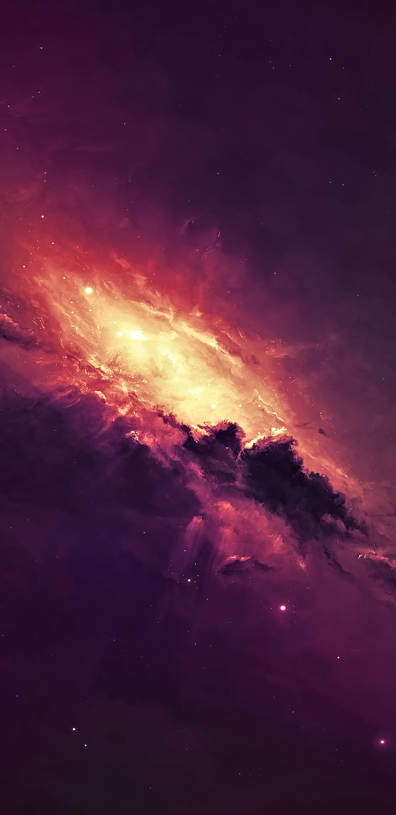 800x1644 Mauve Nebula, 1440p, galaxy, mauve, nebula, purple, s samsung, space, stars, HD phone wallpaper