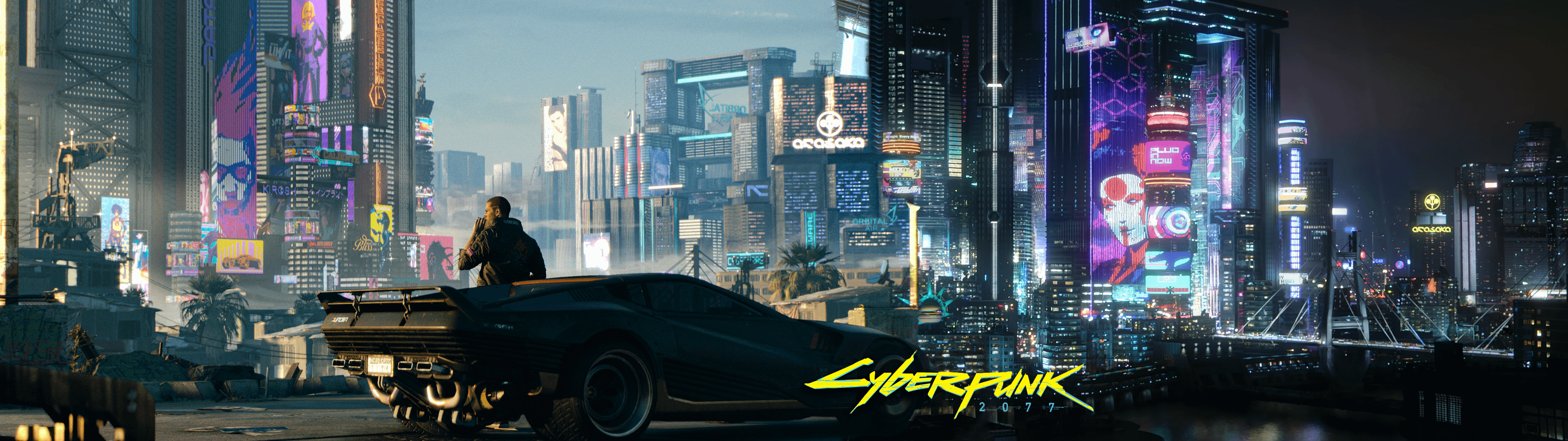 3840x1080 My Attempt At A Day Night Dual Monitor Wallpaper