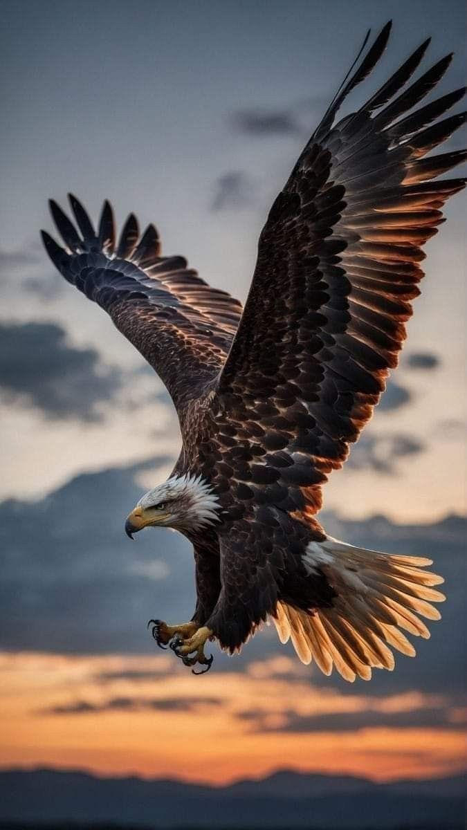 675x1200 Majestic Eagle in Flight. Eagle flying at sunset, Eagle flying in sunset, Eagle wallpaper 4k