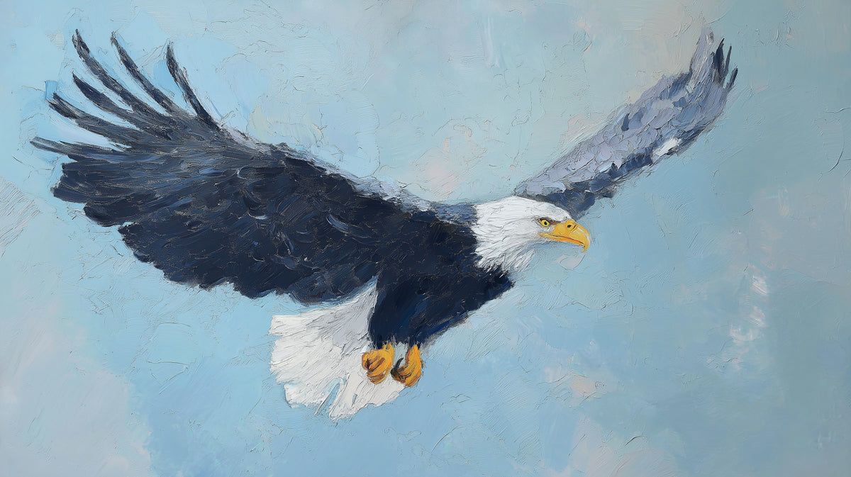 1200x673 Soaring Bald Eagle Mural Wallpaper