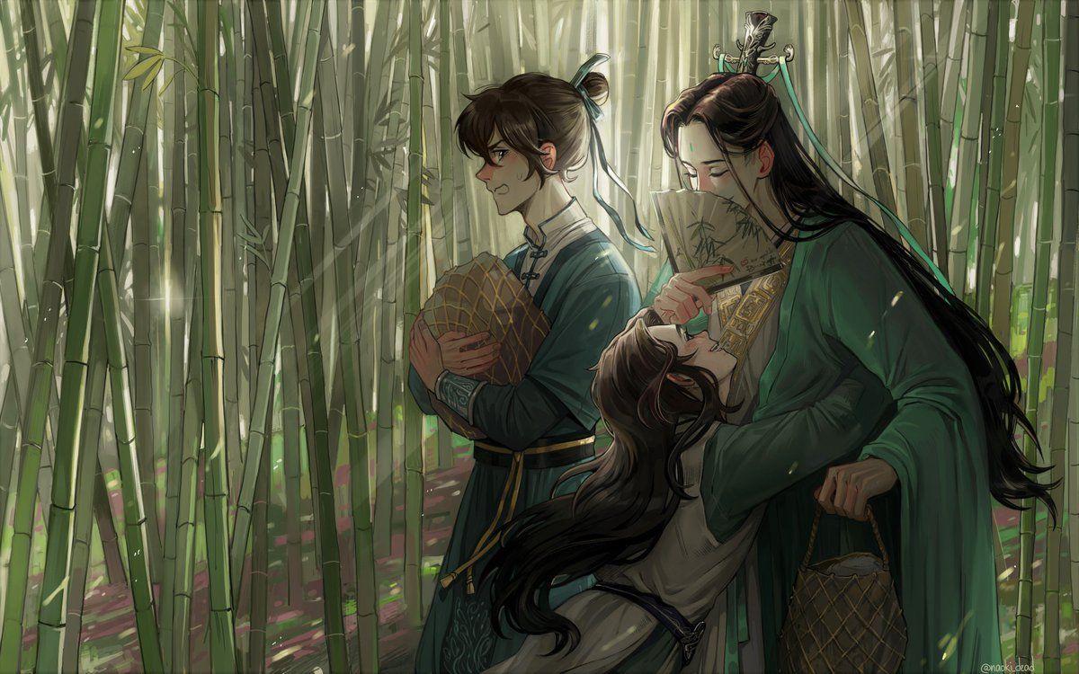 1200x750 Just after this frightful scene flashed through his mind, a white shadow darted over. Something sticky suddenly threw itself into Shen Qingqiu's arms. That softened lump called, “Shizun!” #SVSSS #LuoBinghe #BingQiu #ShangQinghua #