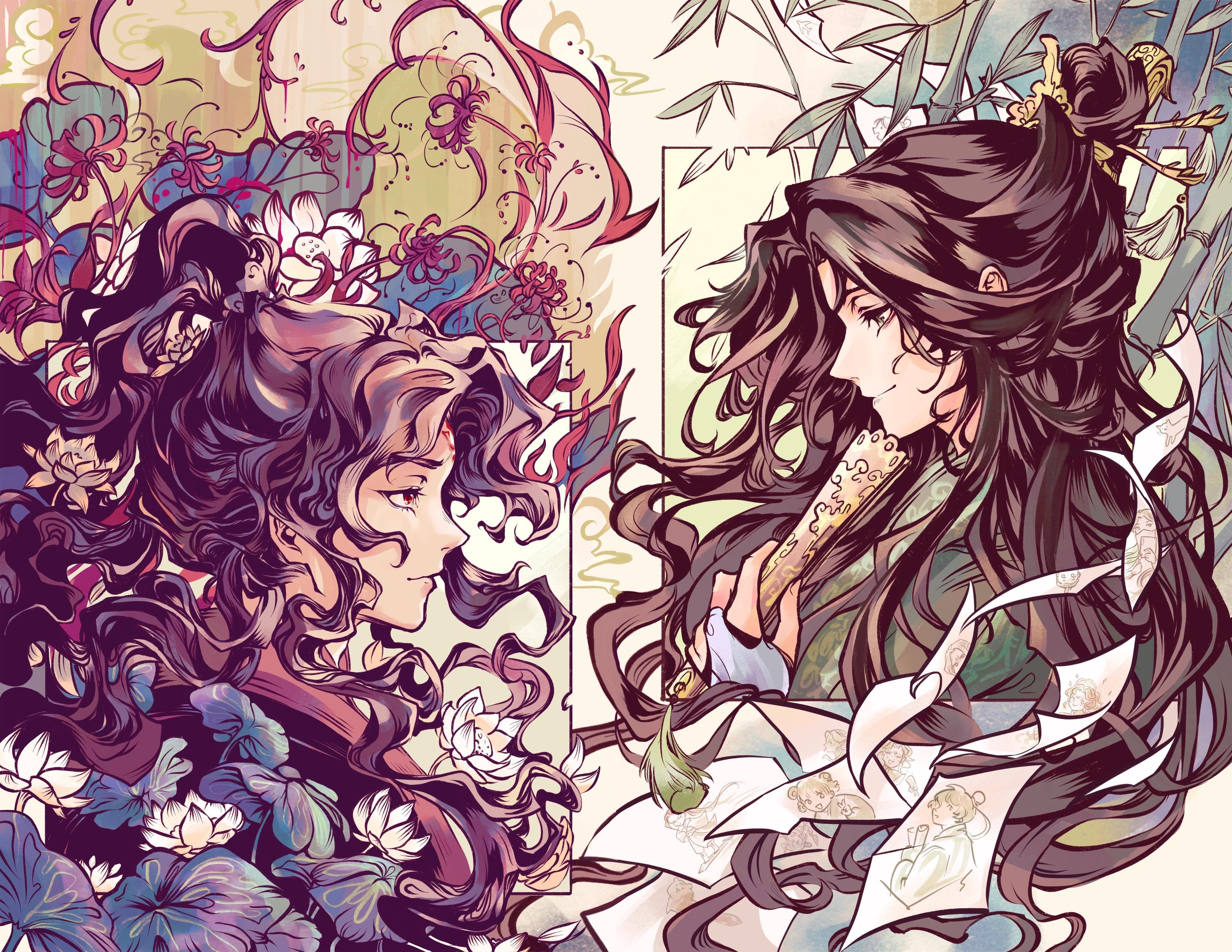 3000x2318 Scum Villain's Self Saving System (SVSSS) Art Print Poster (shen Qingqiu and Luo Binghe)