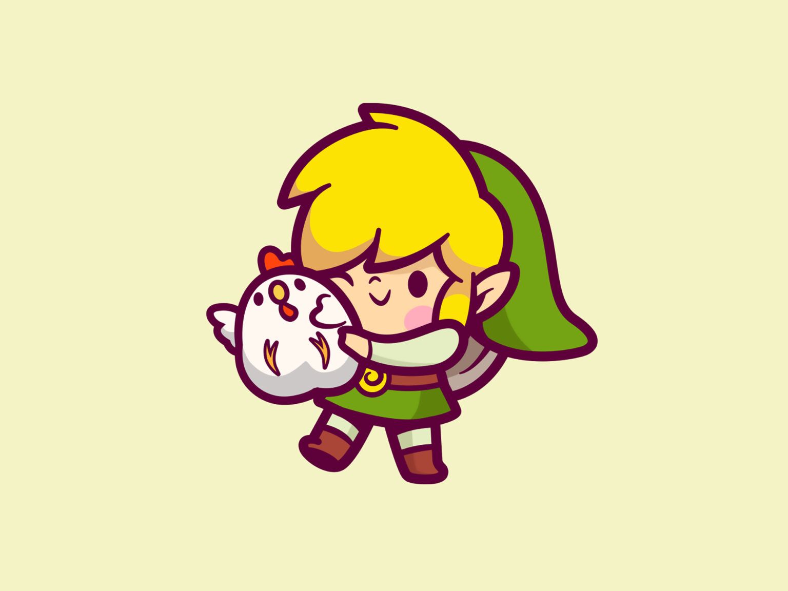 1536x1152 Cute Link & Cucco Zelda Desktop & Mobile Wallpaper By Cpuentesdesign