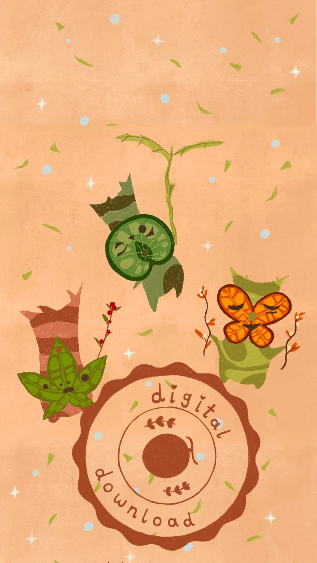 1080x1920 Zelda Phone Background, Cute Breath of the Wild Korok, Illustrated Wallpaper, INSTANT Digital Download, iPhone, Android