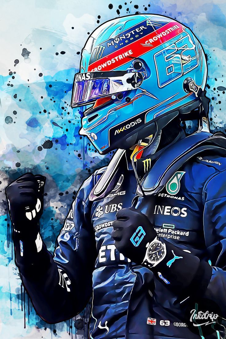 736x1104 George Russell First Win Brazil 2022 Poster Print AMG Mercedes F1 Formula 1 Wall Art