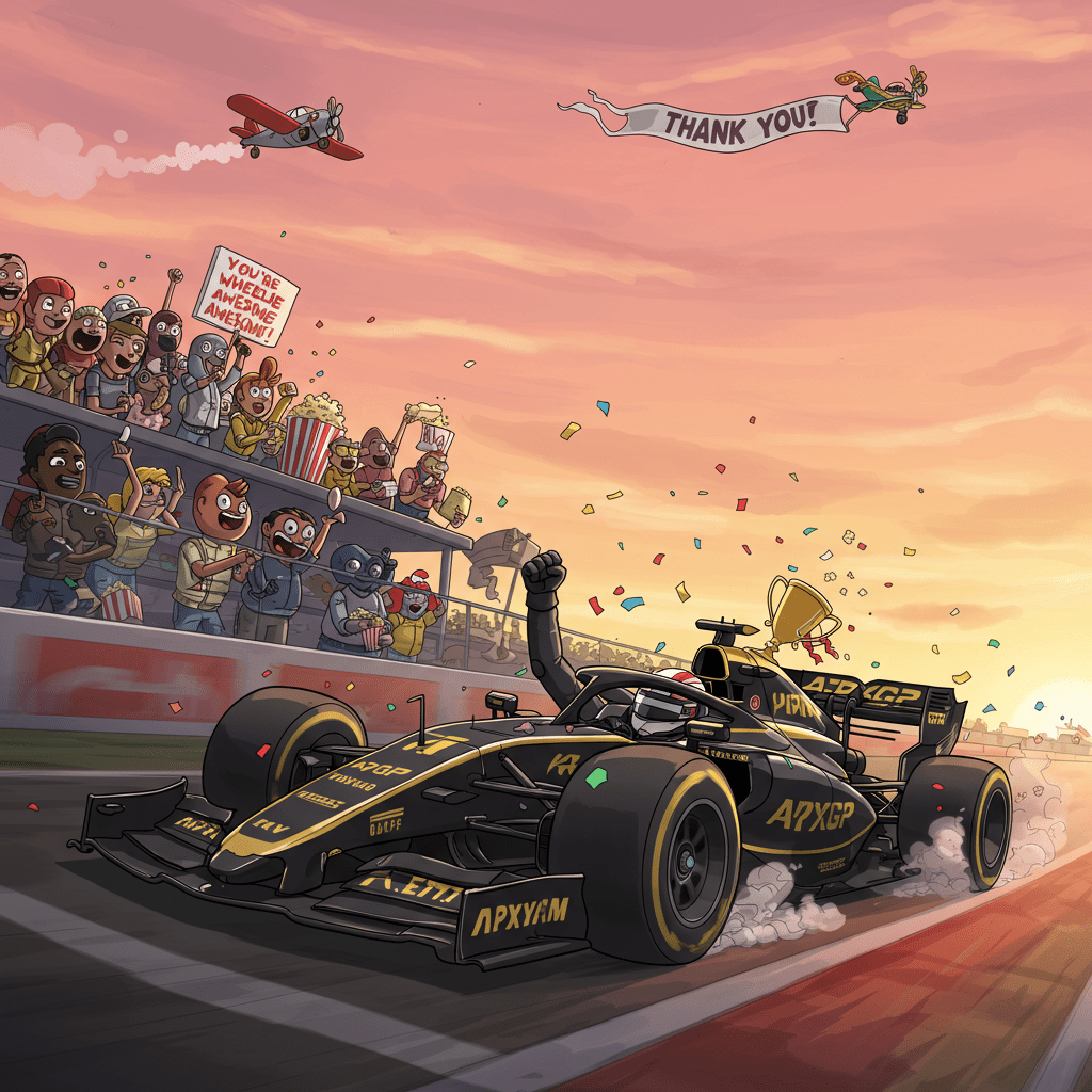 1024x1024 F1 Cartoon Wallpaper