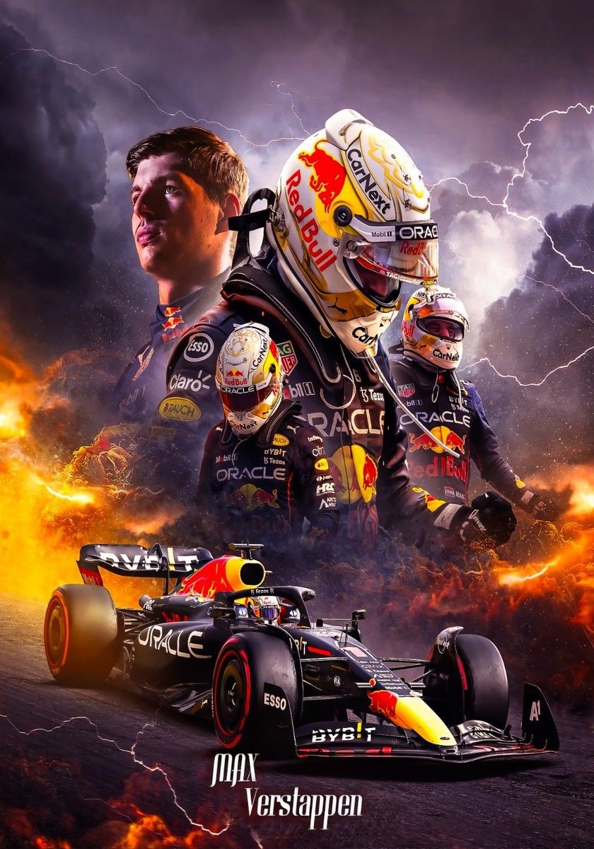 840x1200 Max Verstappen Poster Red Bull Racing F1 World Champion Formula 1 Wall Art Print
