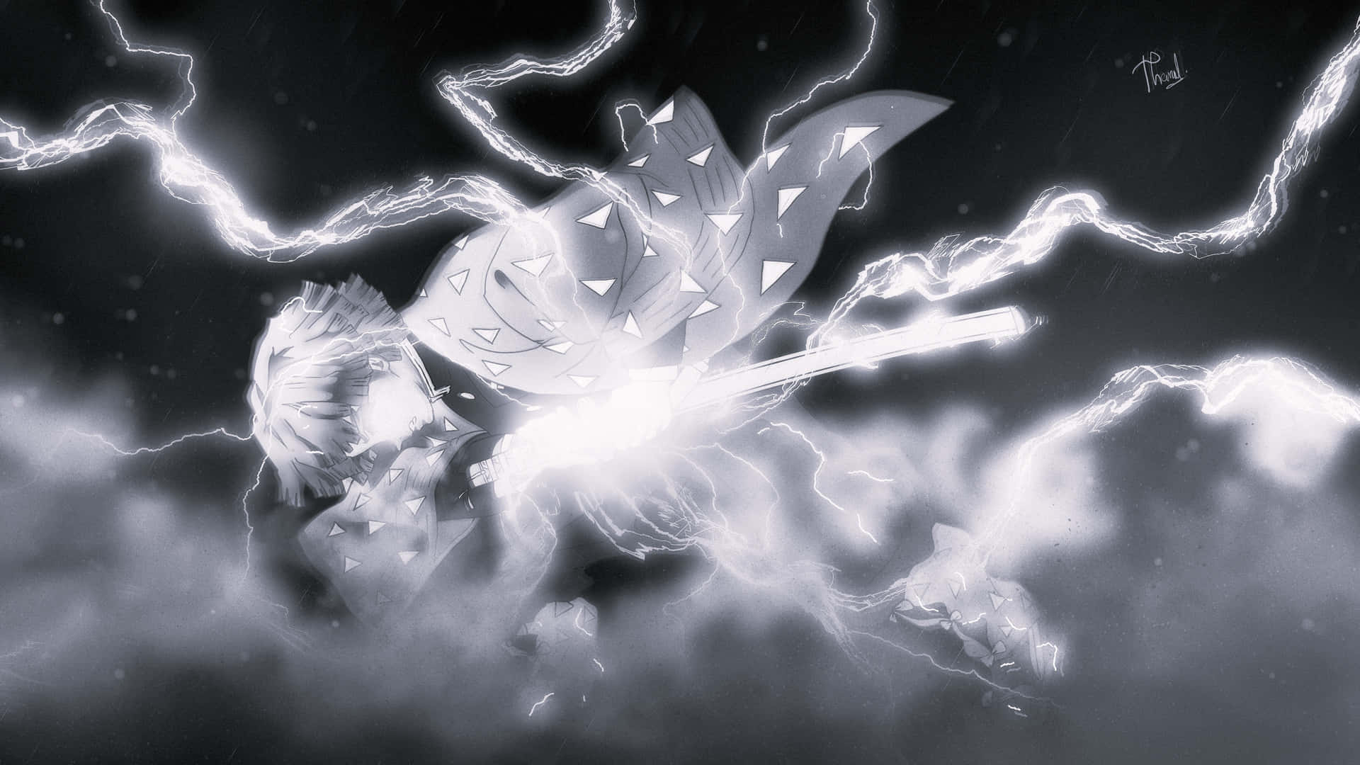 1920x1080 Zenitsu White Wallpaper