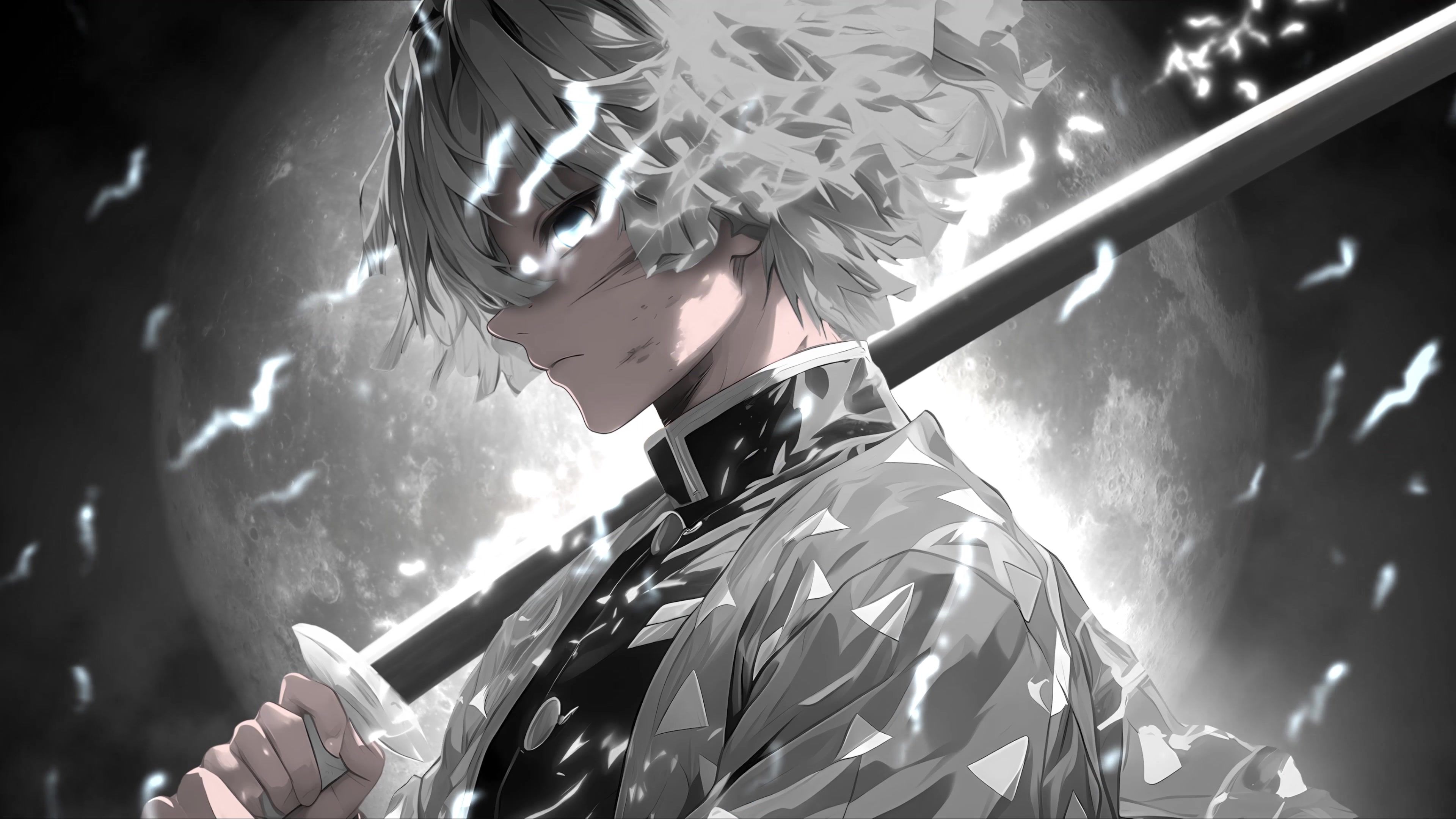 3840x2160 Zenitsu White Wallpaper