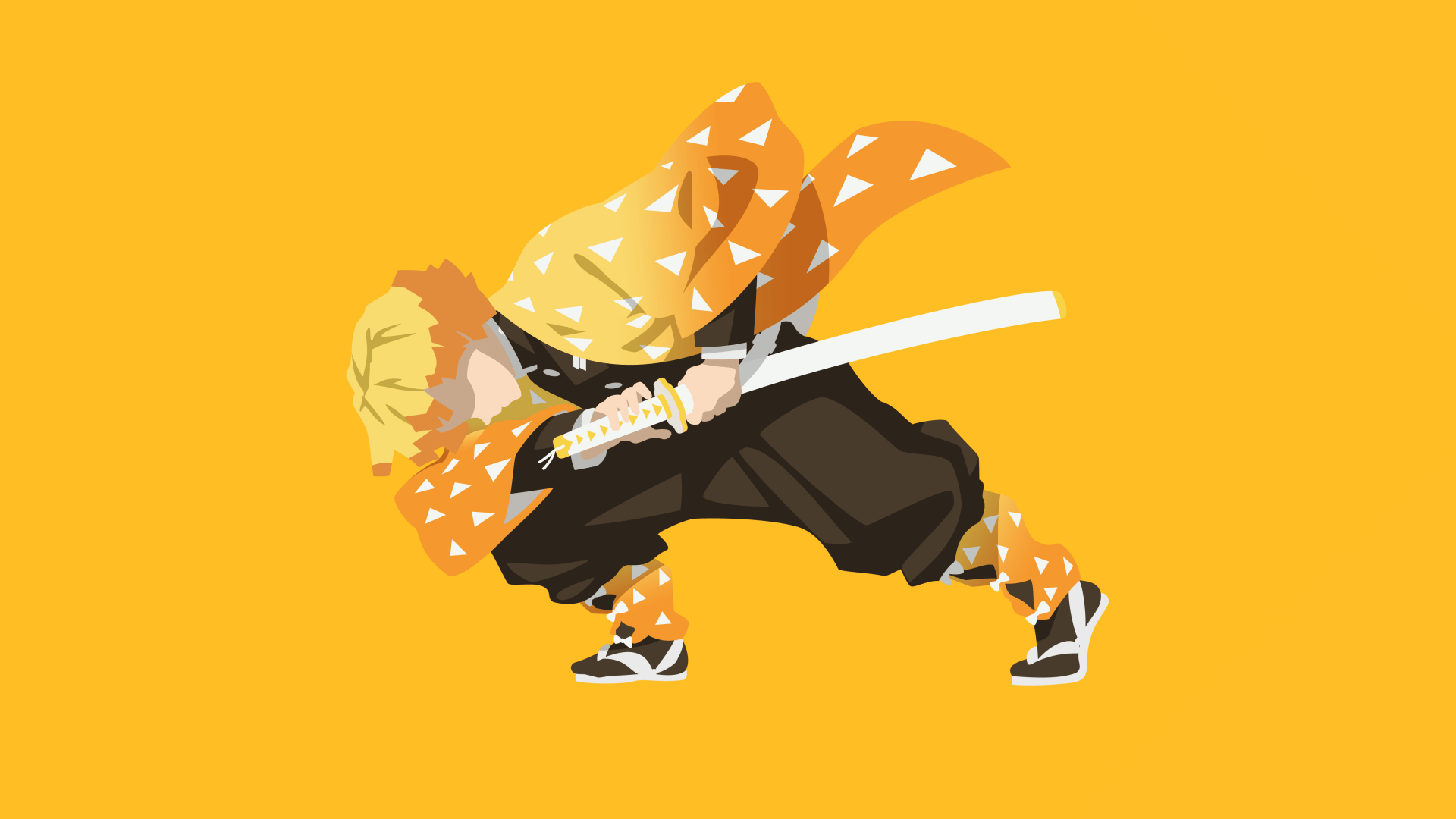 1920x1080 Zenitsu Minimalist: 5K Thunder Stance