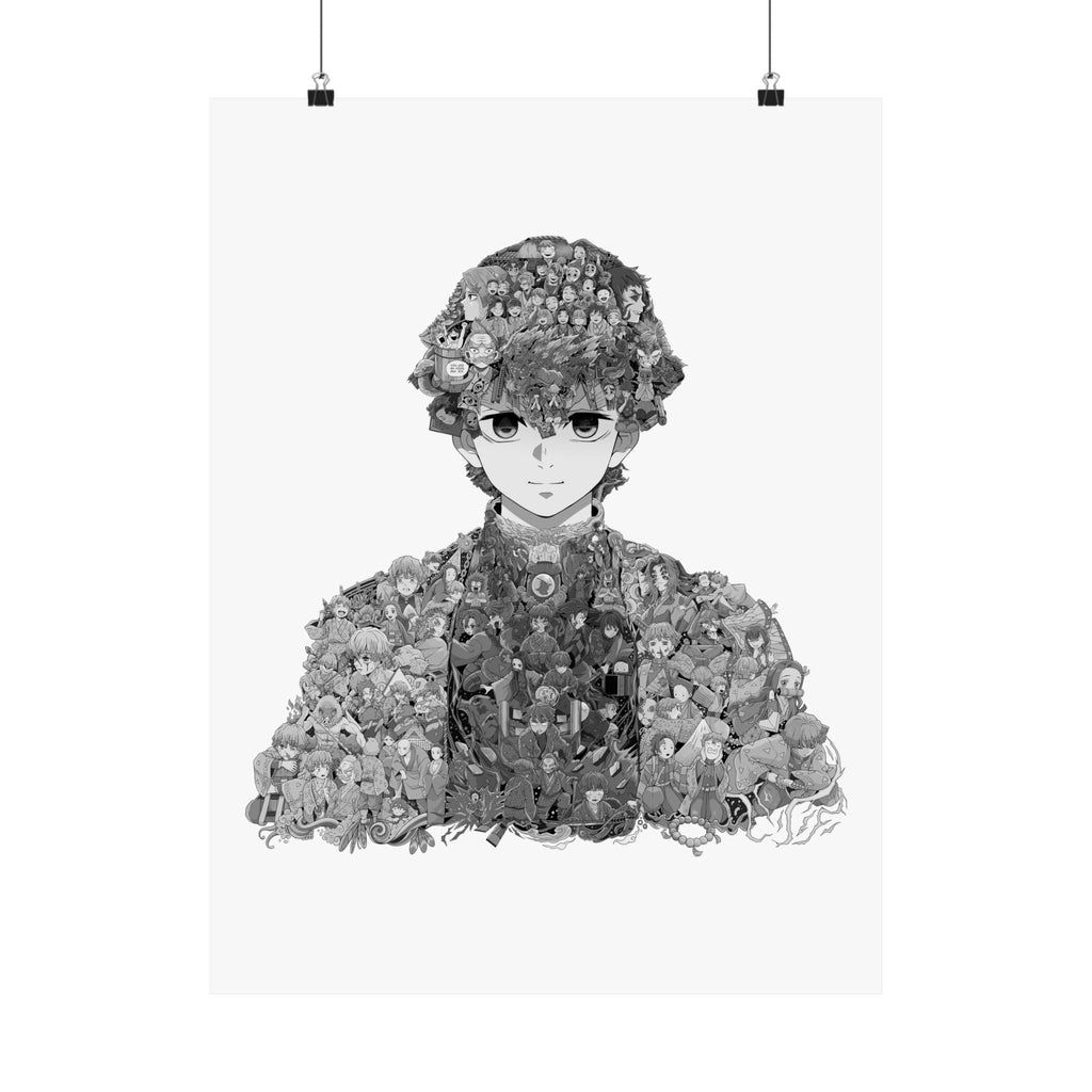 1024x1024 ZENITSU BLACK & WHITE POSTER