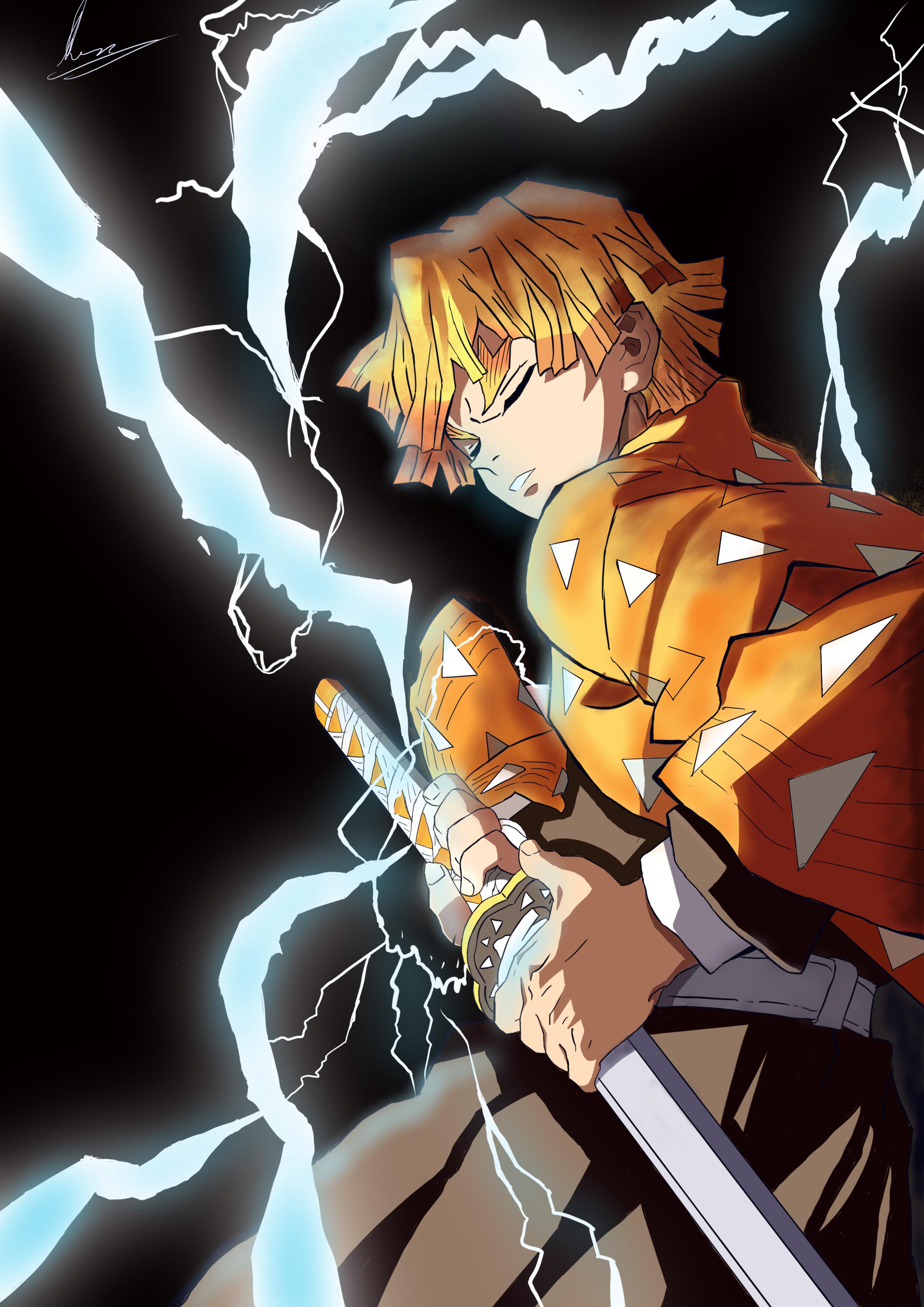 2480x3508 Zenitsu Agatsuma Digital Art- Procreate