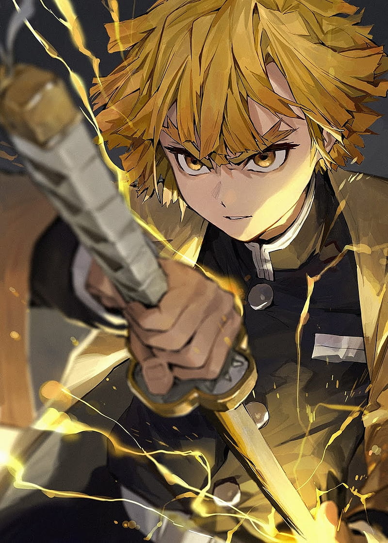 800x1118 Zenitsu, demon slayer, kimetsu no yaiba, HD phone wallpaper